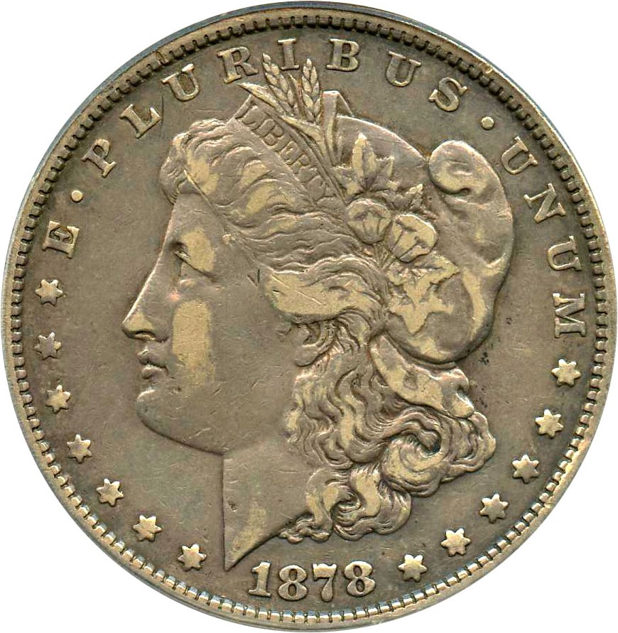 image for: Hot 50 VAM: 1878 8TF $1 PCGS VF25 (VAM-14.16, Wild Lips)