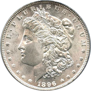 image for: Top 100 VAM: 1896 $1 PCGS MS64 (VAM-4, Doubled Stars)