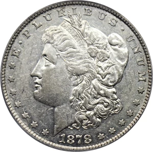 image for: Hot 50 VAM: 1878 8TF $1 PCGS AU50 (VAM-14.5, Open Nostril)