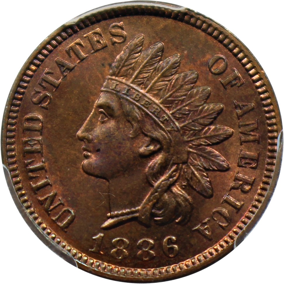 image for: 1886 1c PCGS/CAC MS65 RB (Type 1)