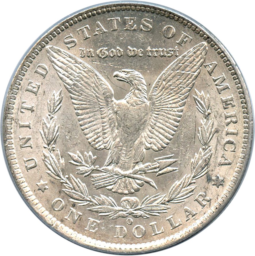 image for: 1886-O $1 PCGS AU55 (VAM-7, O/O)