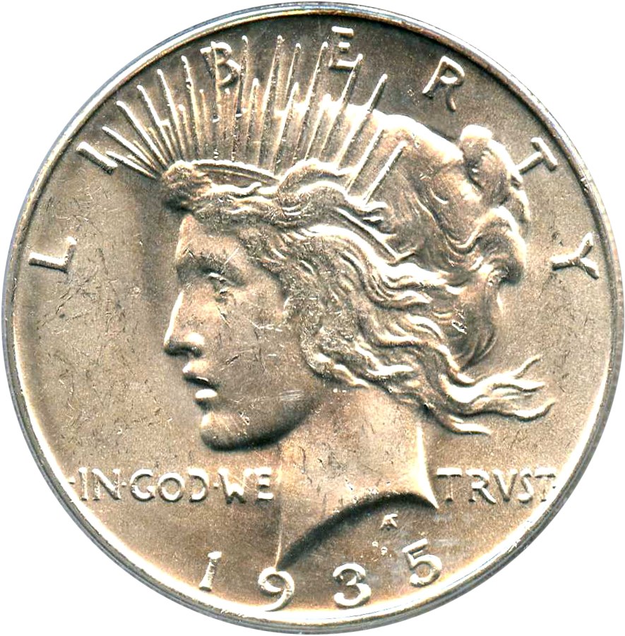 image for: Top 50 VAM: 1935-S $1 PCGS MS63 (VAM-4, Doubled Reverse)