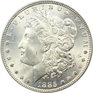 image for: Hot 50 VAM: 1885 $1 PCGS MS65 (VAM-1A, Pitted Reverse)