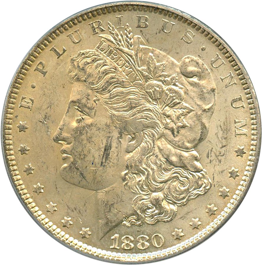image for: Hot 50 VAM: 1880 $1 PCGS MS60 (VAM-39A, Partial E Rev)