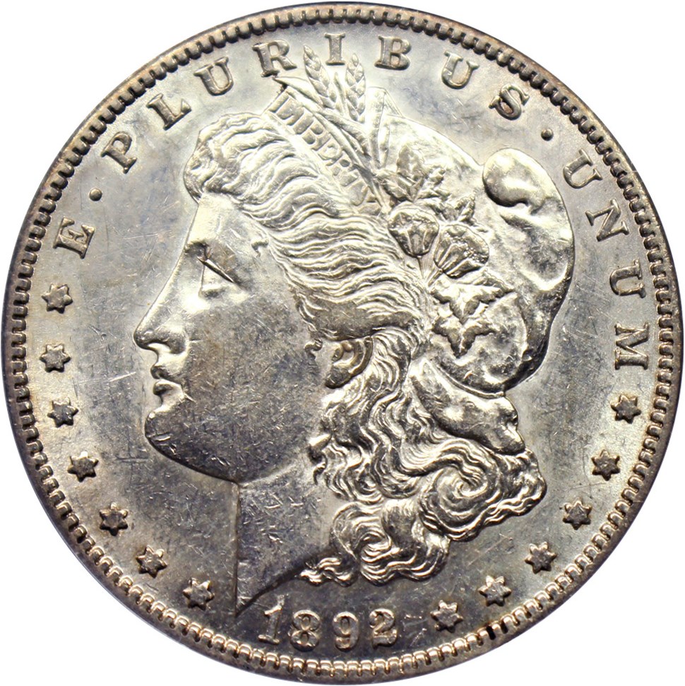 image for: Top 100 VAM: 1892-S $1 PCGS AU50 (VAM-2, Doubled Date)
