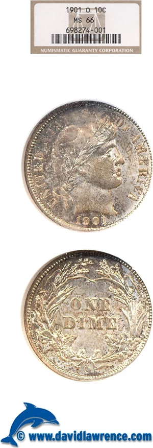 image for: 1901-O 10c NGC MS66