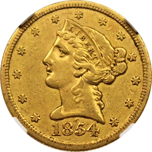 image for: 1854-O $5 NGC/CAC XF45
