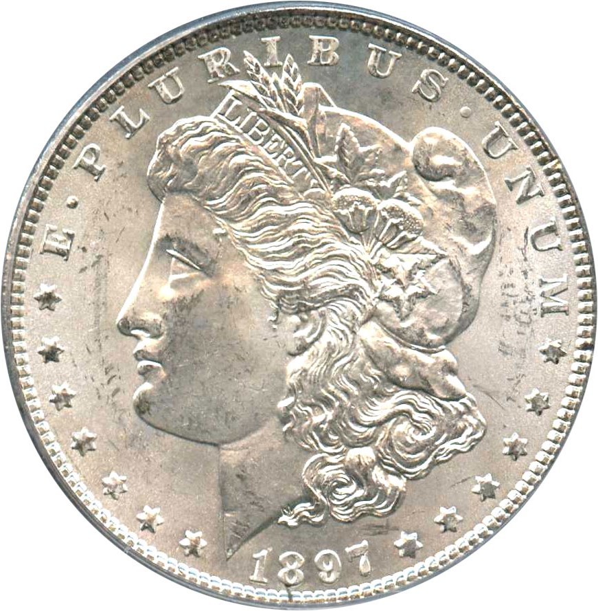 image for: Hot 50 VAM: 1897 $1 PCGS MS64 (VAM-8, Doubled Stars)