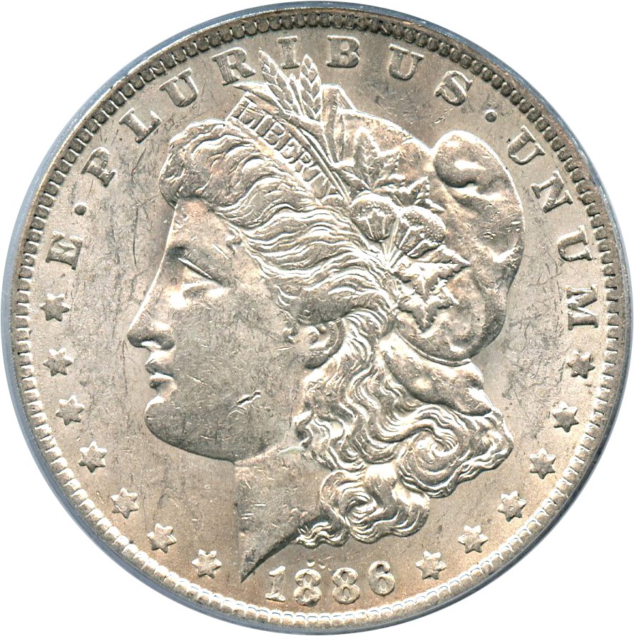 image for: 1886-O $1 PCGS AU55 (VAM-7, O/O)