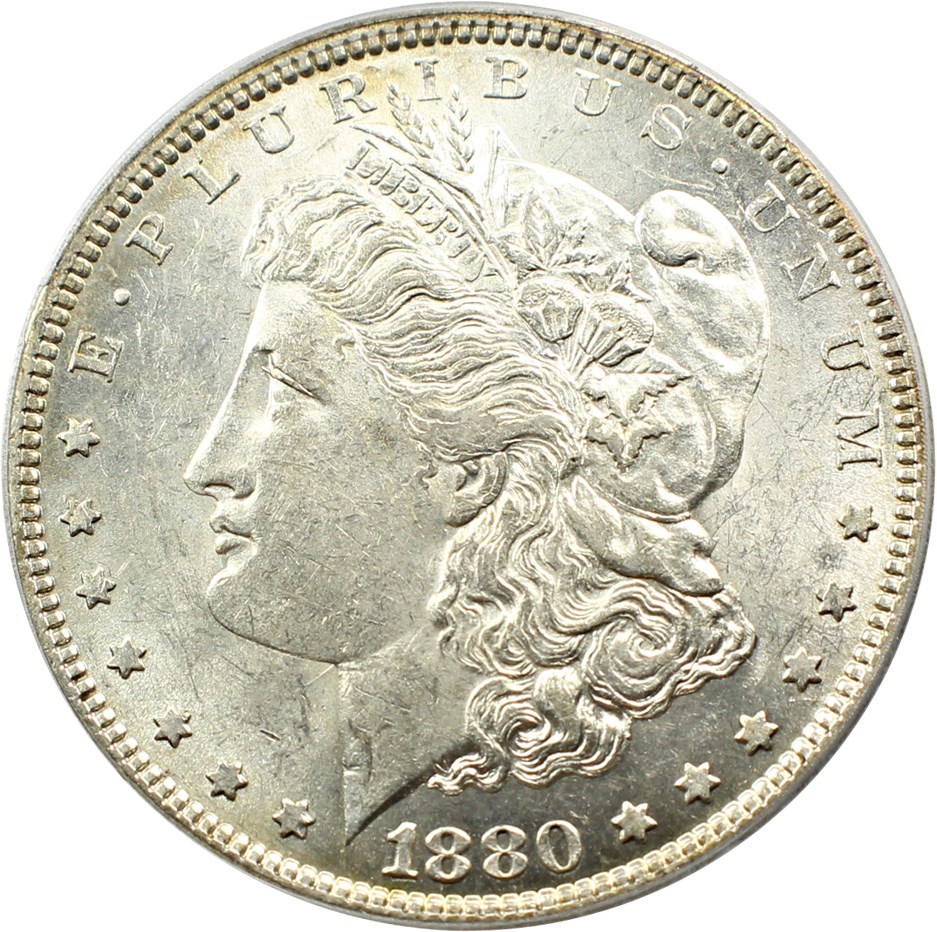 image for: Hot 50 VAM: 1880 $1 PCGS/CAC AU58 (VAM-39A, Partial E Rev)