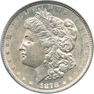 image for: 1878 7TF $1 PCGS AU58 (Reverse of 1878, VAM-115, Trpl Blos)