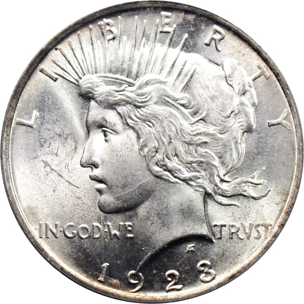 image for: 1923 $1 PCGS MS64 (VAM-1F, Chin Bar)