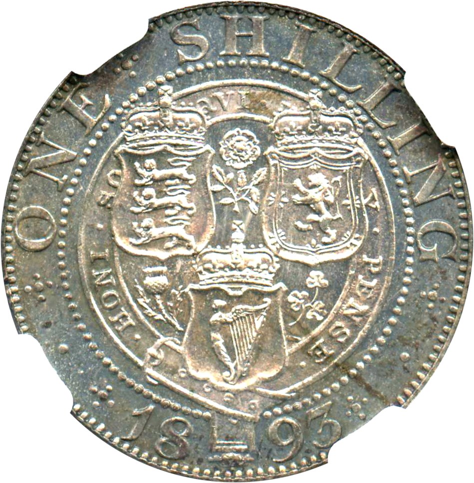 image for: Great Britain: 1893 1 Shilling NGC MS64