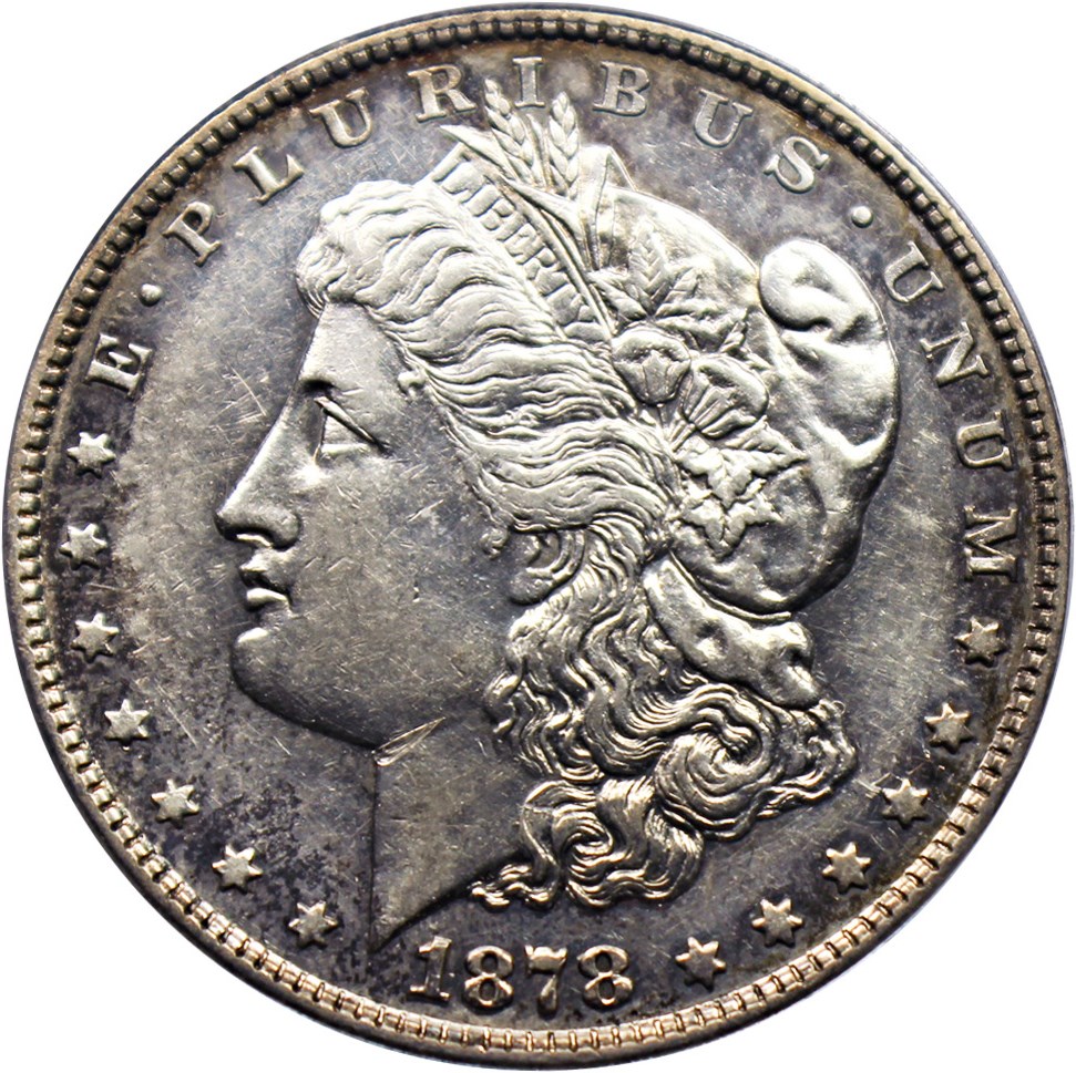 image for: 1878 8TF $1 PCGS AU53 (VAM-14.6, Dot on Ear)