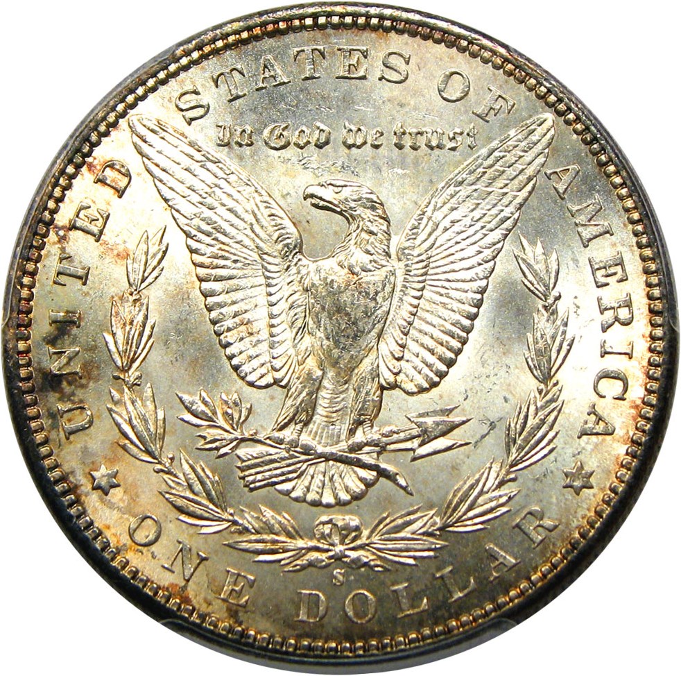 image for: 1896-S $1 PCGS MS63+ (VAM-5, S/S)