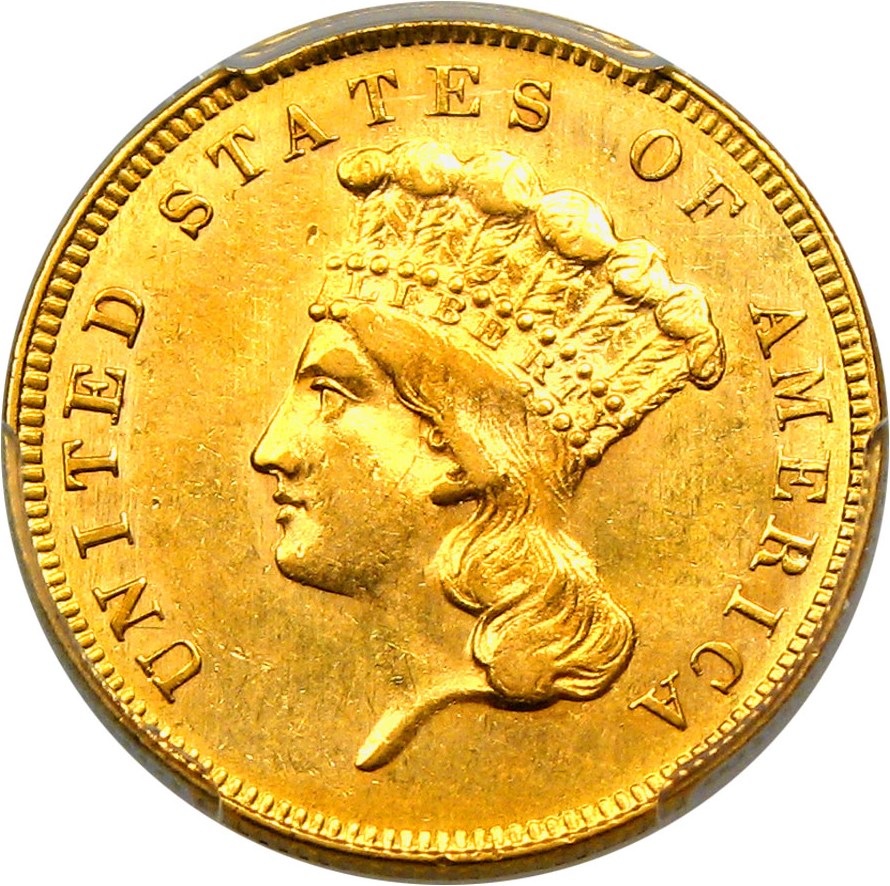 image for: 1862 $3 PCGS/CAC AU58+