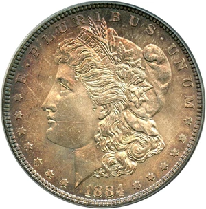 image for: 1884 $1 PCGS MS64 (VAM-3, Large Dot)