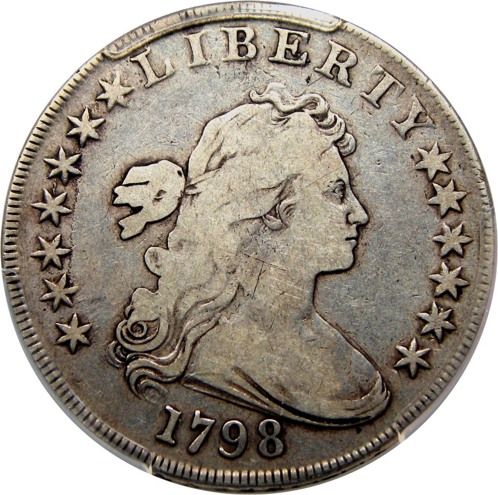 image for: 1798 Large Eagle $1 PCGS/CAC F12 (B-14 BB-122)