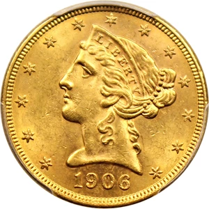 image for: 1906-S $5 PCGS MS63
