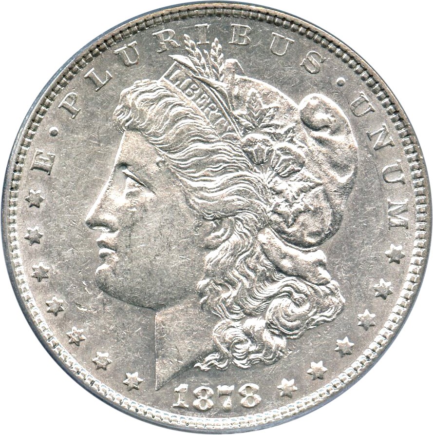 image for: 1878 7TF $1 PCGS AU53 (Reverse of 1878, VAM-170 Doubled Date)