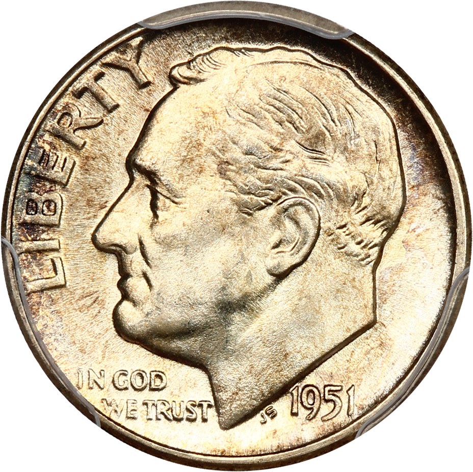 image for: 1951 10c PCGS MS66