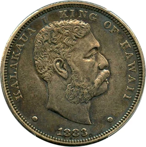 image for: 1883 Hawaii $1 PCGS AU53