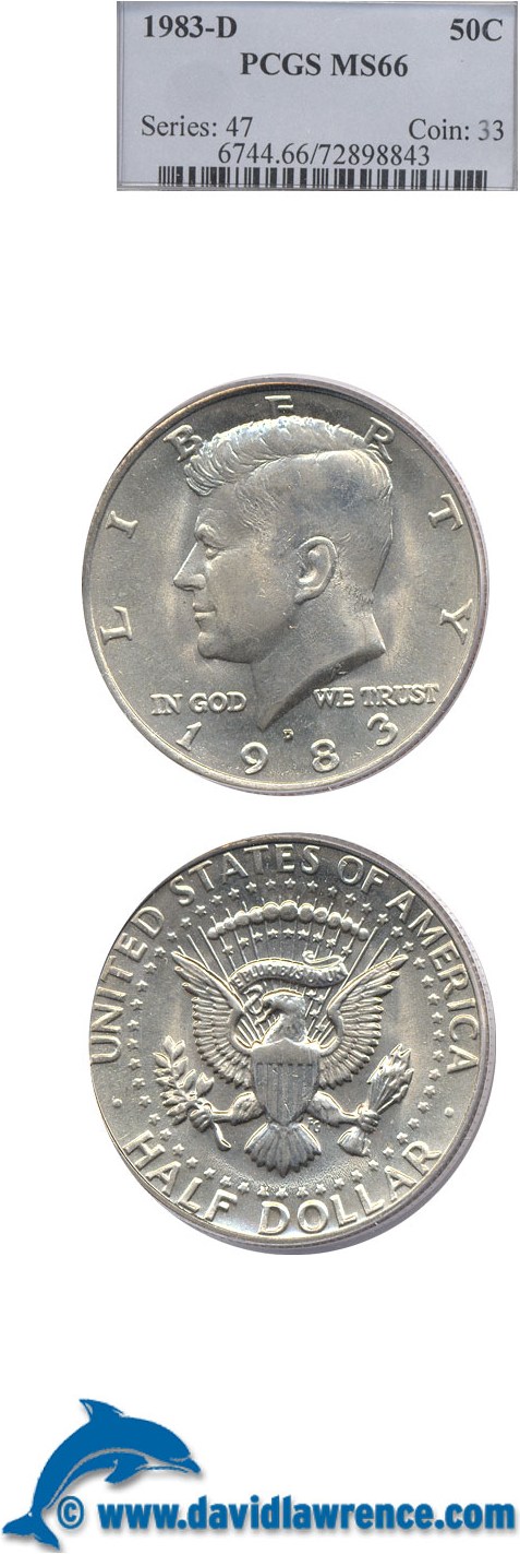 image for: 1983-D 50c PCGS MS66