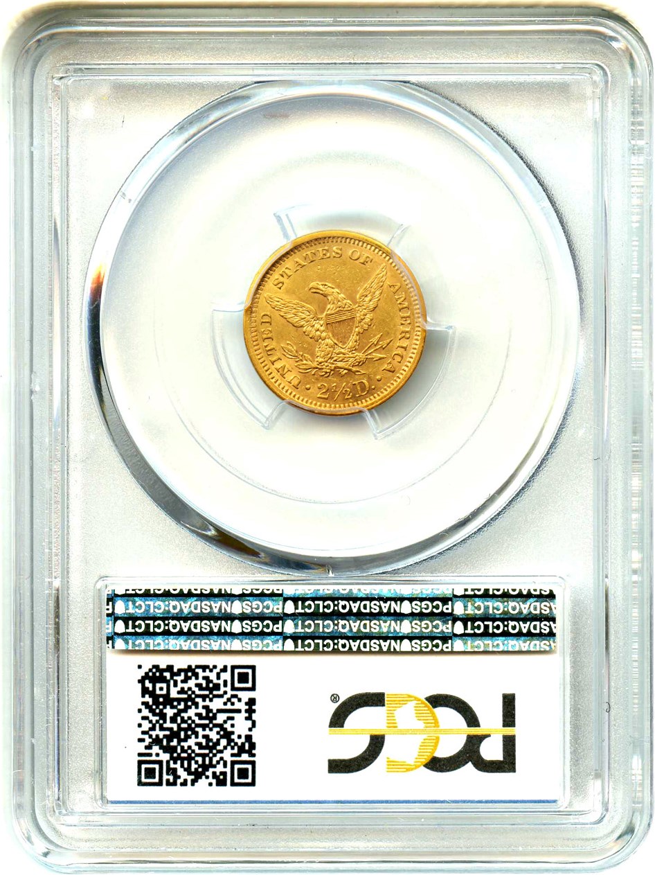 image for: 1859 $2 1/2 PCGS AU58 (New Reverse)