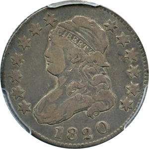 image for: 1820 25c PCGS F12 (Large 0)