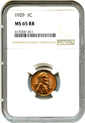 image for: 1929 1c NGC MS65 RB