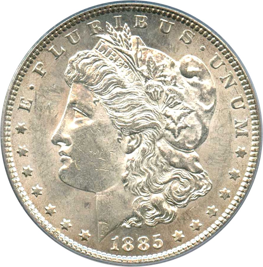 image for: 1885 $1 PCGS MS61 (VAM-1C, Pitted Reverse)