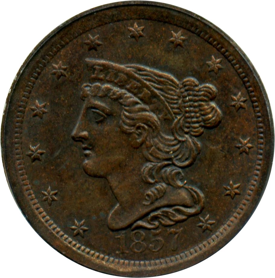 image for: 1857 1/2c PCGS MS62 BN (OGH)