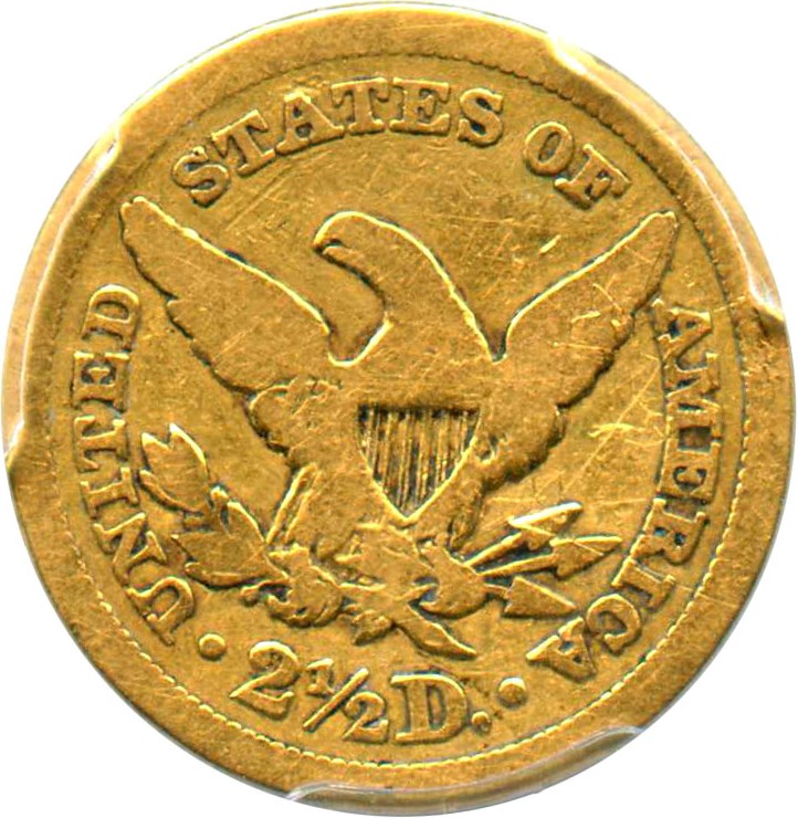 image for: 1847 $2 1/2 PCGS F12