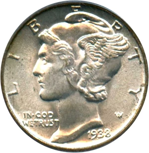 image for: 1938 10c PCGS MS66