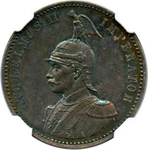 image for: German East Africa: 1891 Silver 1/2 Rupie NGC MS62 (KM-4)