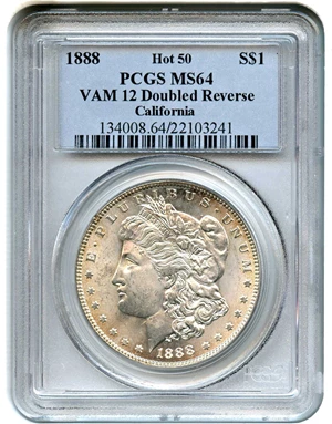 image for: 1888 $1 PCGS MS64 (VAM-12, Doubled Reverse)