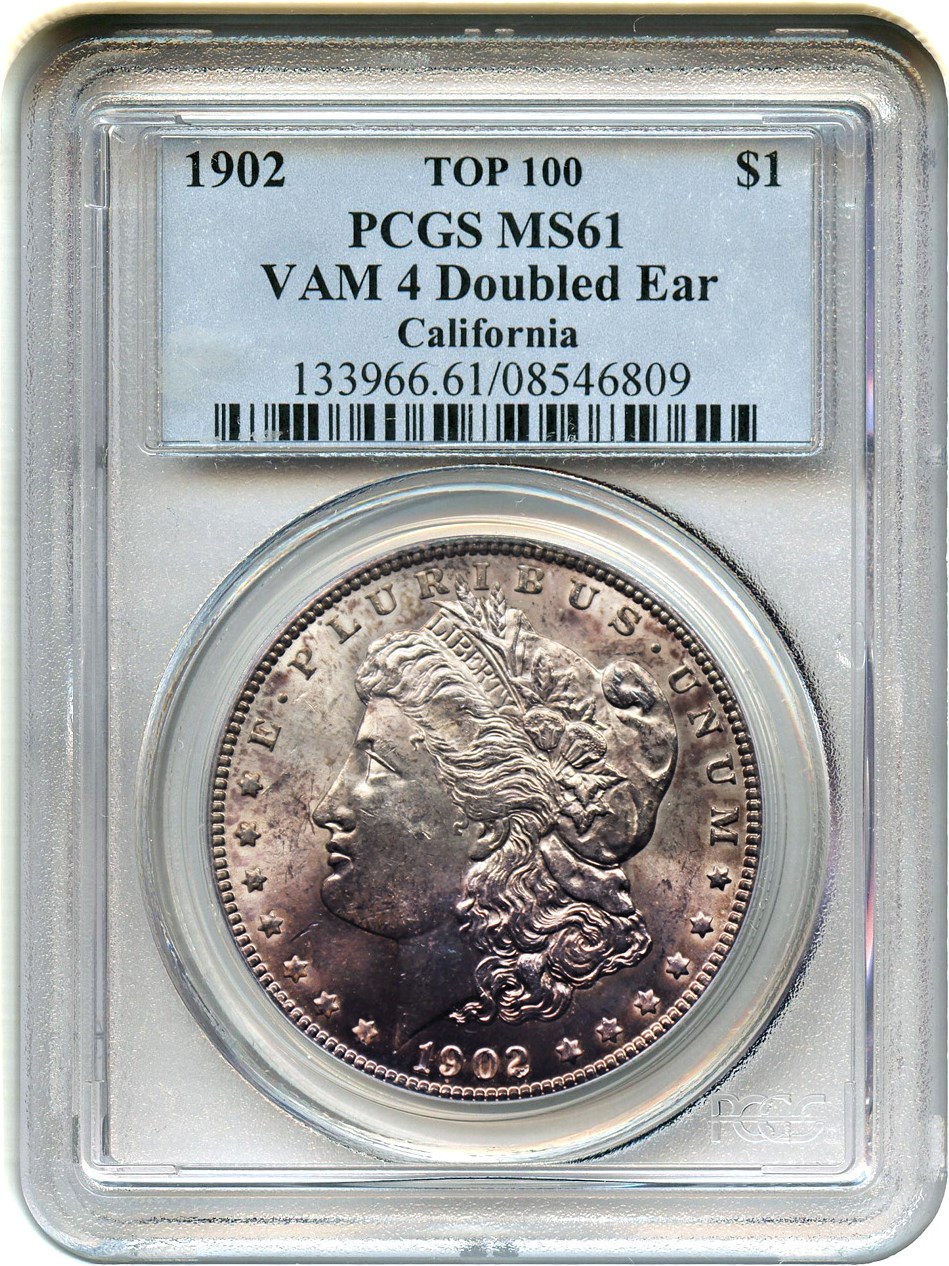 image for: 1902 $1 PCGS MS61 (VAM-4, Doubled Ear)
