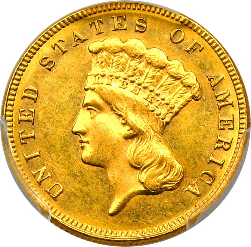 image for: 1885 $3 PCGS MS63