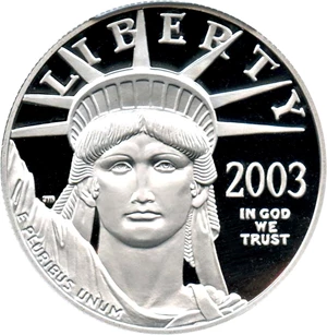 image for: 2003-W Platinum Eagle $100 PCGS Proof 69 DCAM