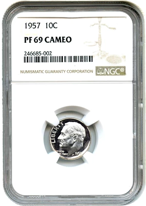 image for: 1957 10c NGC Proof 69 CAM