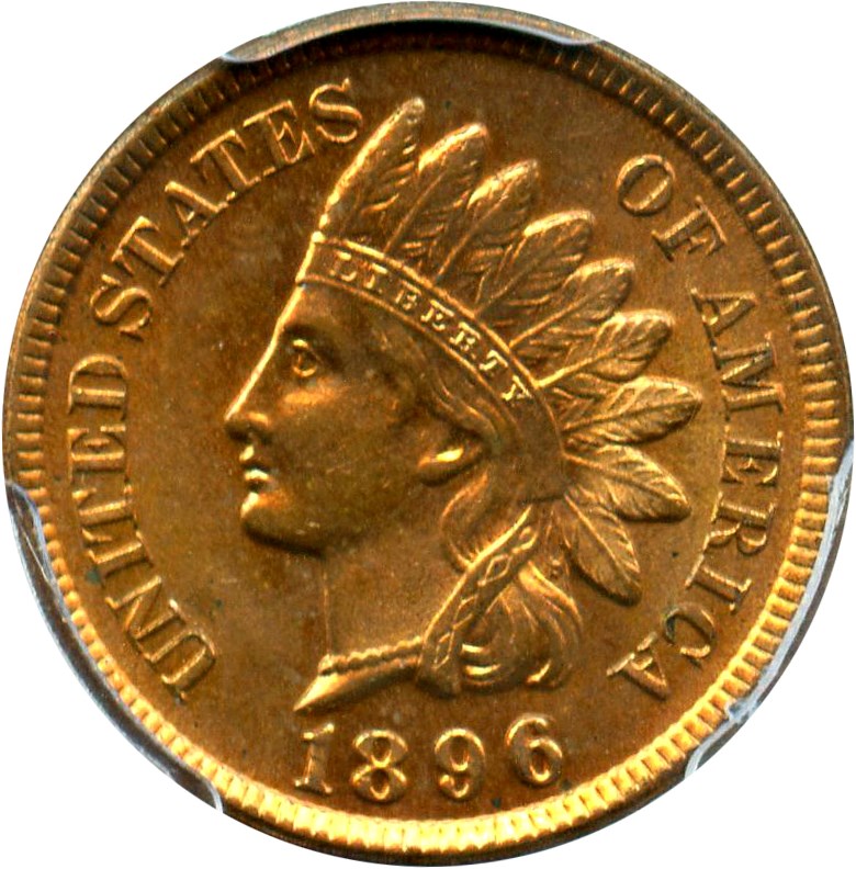 image for: 1896 1c PCGS/CAC MS64 RD (RPD FS-301, S-1)