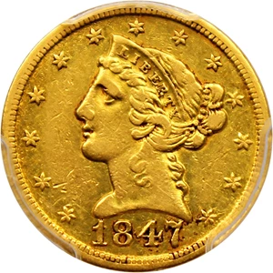 image for: 1847-D $5 PCGS XF40