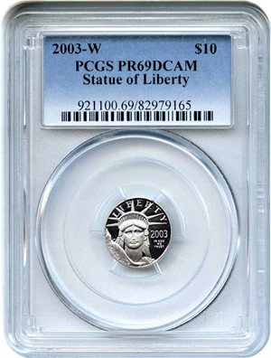 image for: 2003-W Platinum Eagle $10 PCGS Proof 69 DCAM