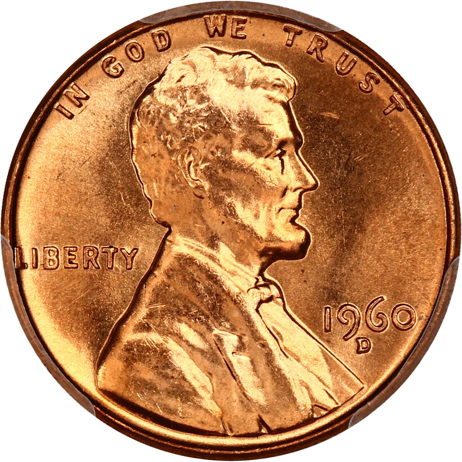 image for: 1960-D 1c PCGS MS66 RD (Large Date)