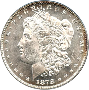 image for: 1878 8TF $1 PCGS/CAC MS63 PL (VAM-23, Crazy Lips)
