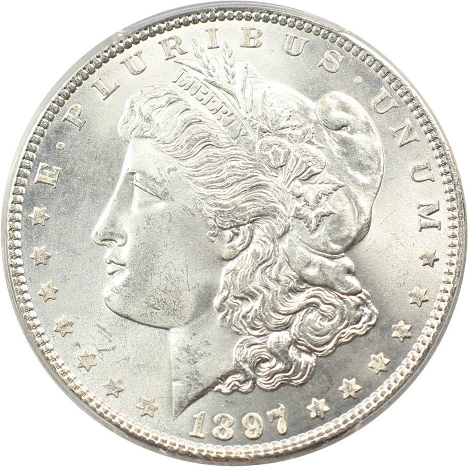 image for: 1897 $1 PCGS/CAC MS66 (VAM-6A, Pitted Reverse)