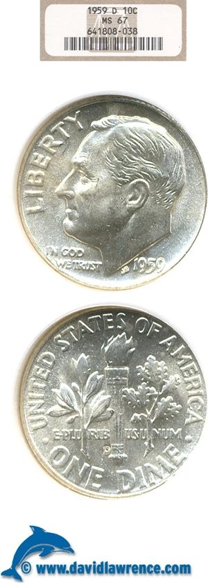image for: 1959-D 10c NGC MS67
