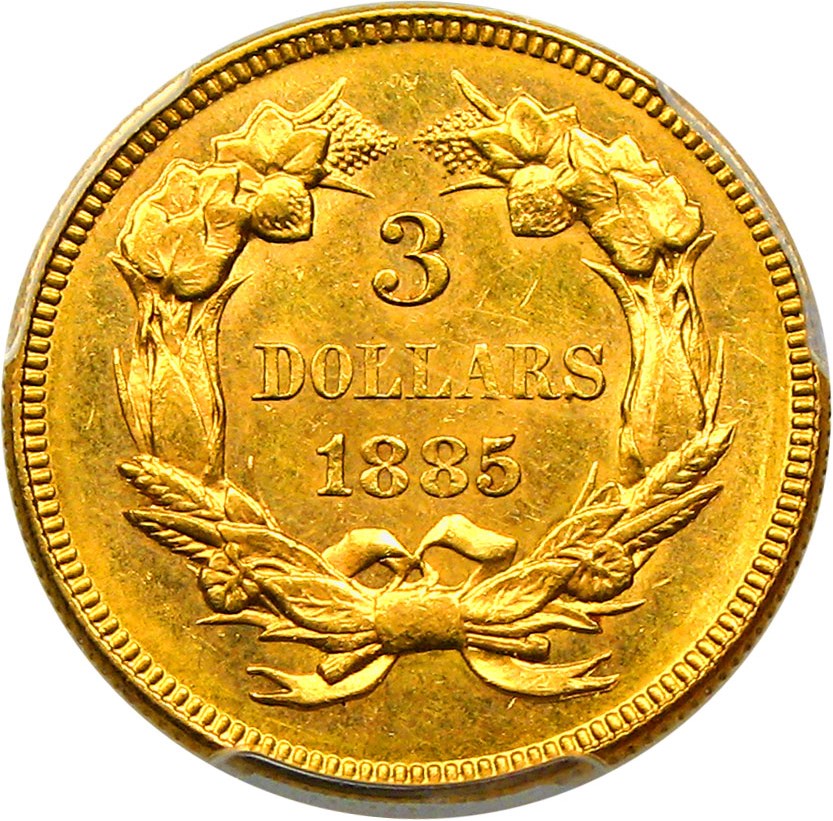 image for: 1885 $3 PCGS MS63