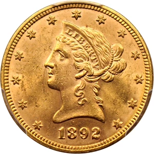 image for: 1892 $10 PCGS MS63