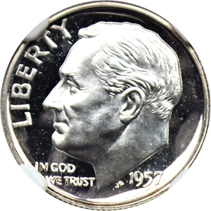 image for: 1957 10c NGC Proof 69 CAM